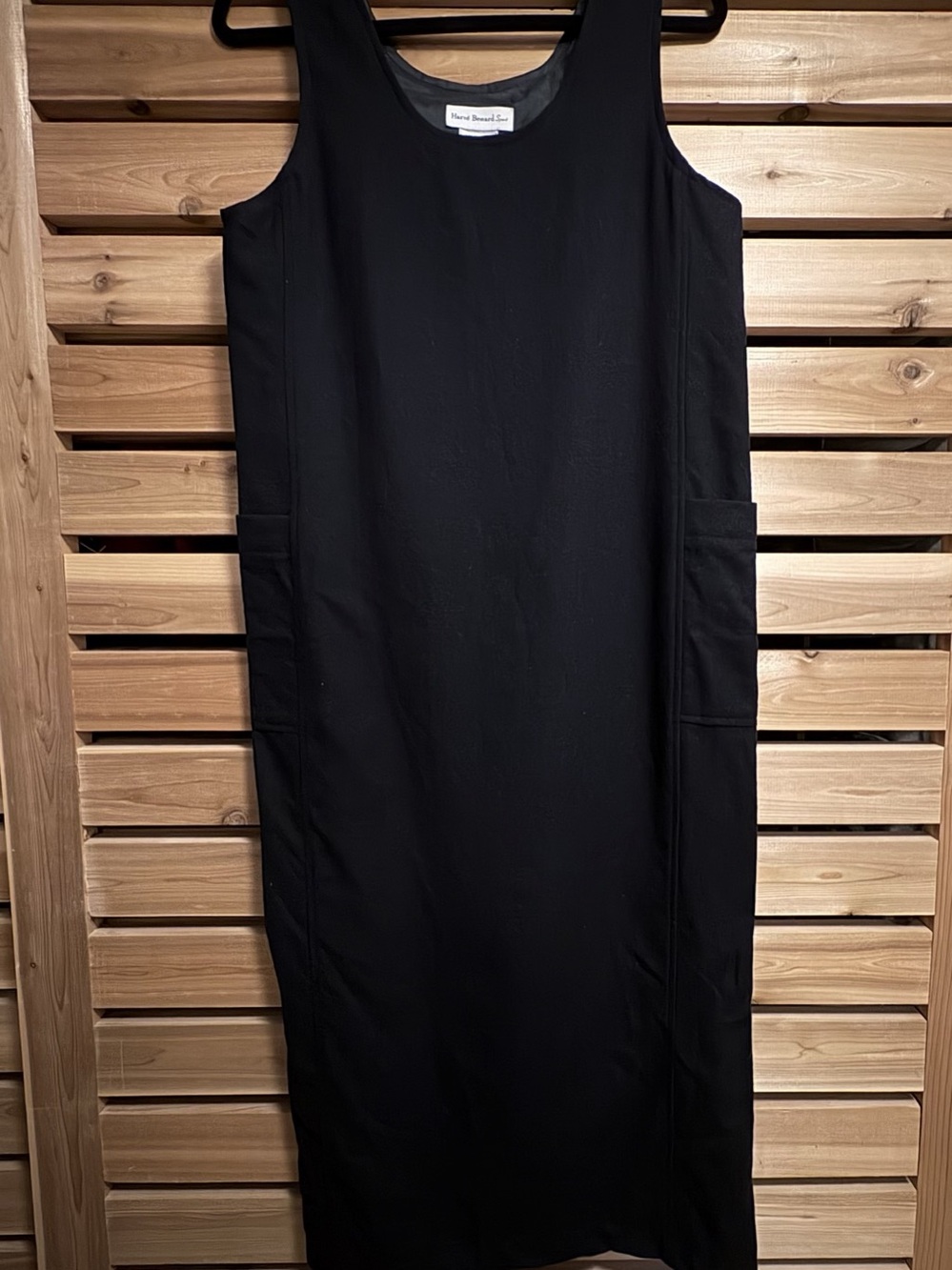 Harvé Benard Sport Sleeveless Wool Maxi Jumper Shift Dress in Black Size 6